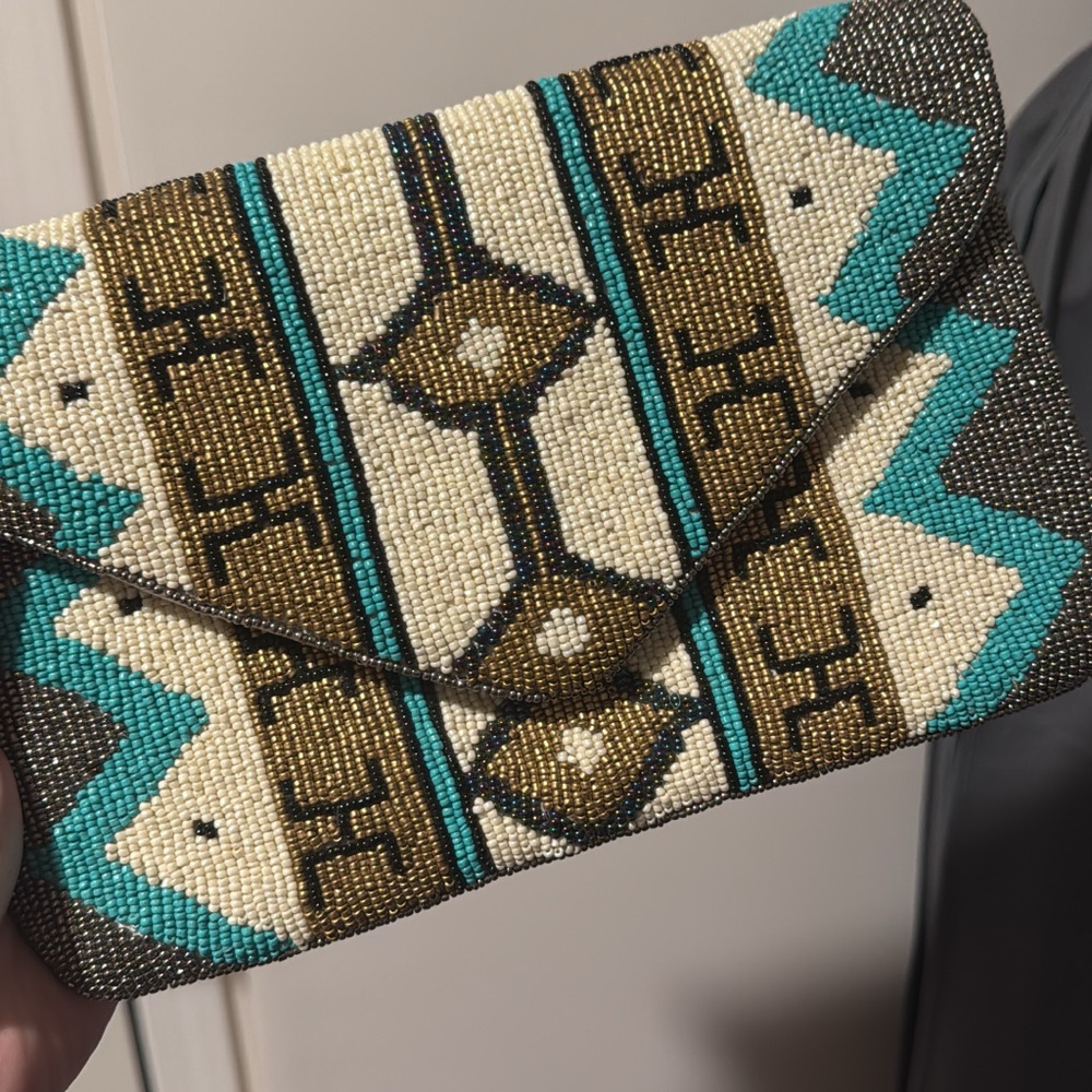 Beaded Clutch with Tribal Pattern